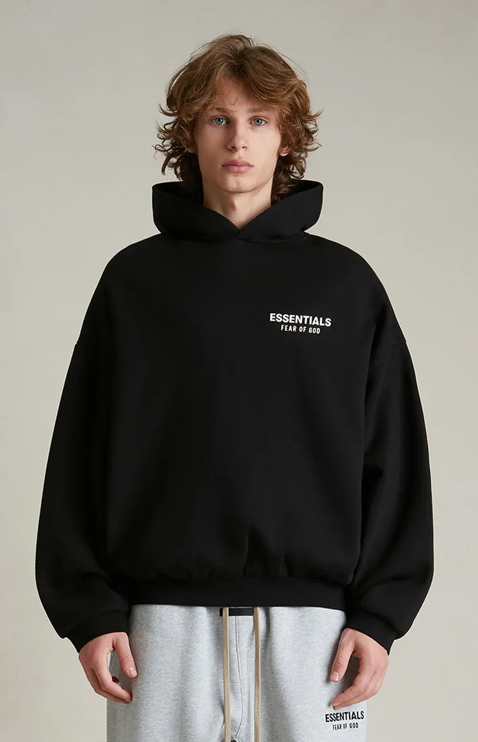 Sweat à capuche Essentials Fear Of God en polaire noir