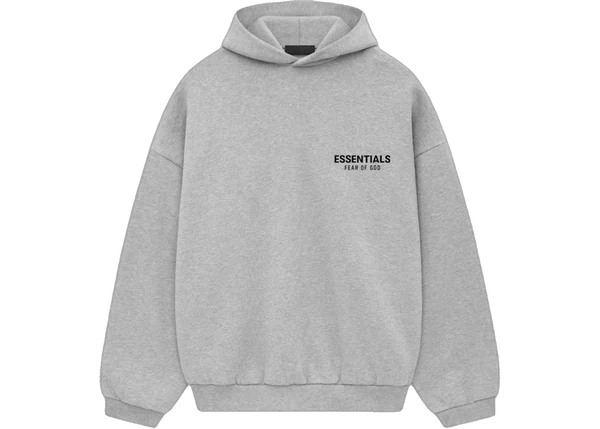 Sweat à capuche en molleton gris clair chiné Fear Of God Essentials