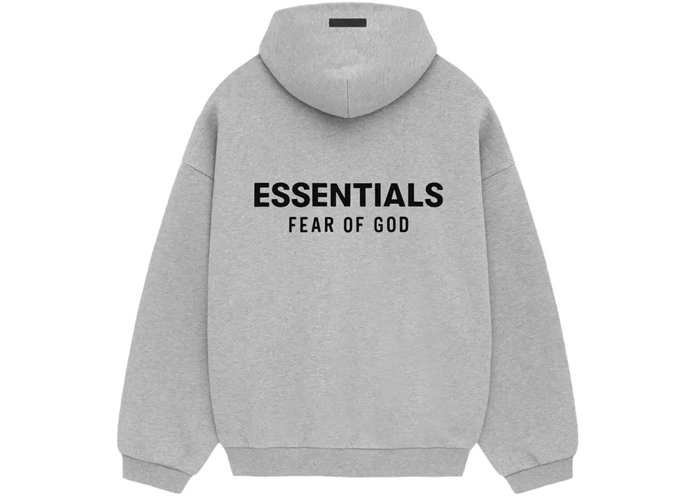 Sweat à capuche en molleton gris clair chiné Fear Of God Essentials
