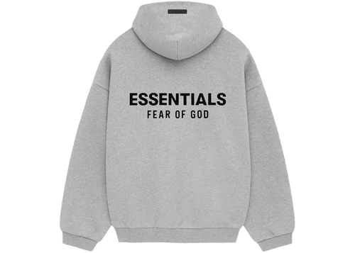 Sweat à capuche en molleton gris clair chiné Fear Of God Essentials