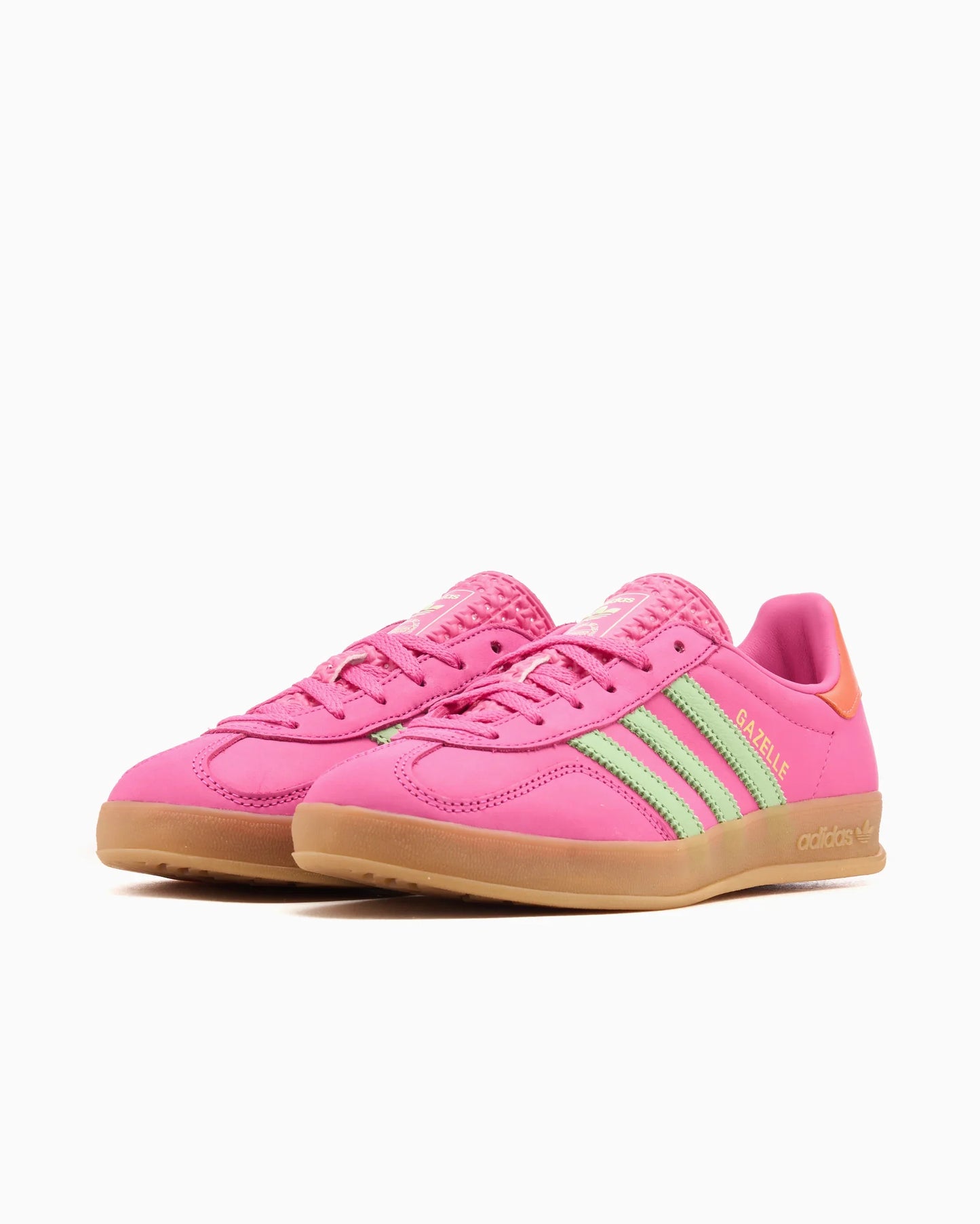 adidas Gazelle Indoor Semi-lucide Fuchsia Semi-vert Spark Coral (Femme)