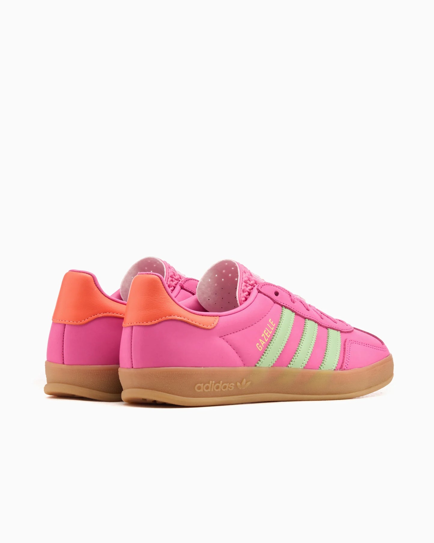 adidas Gazelle Indoor Semi-lucide Fuchsia Semi-vert Spark Coral (Femme)