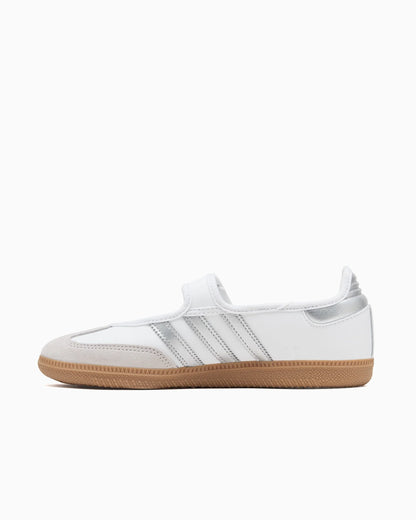 adidas Samba Jane Blanc et Argent Métallisé (Femme)