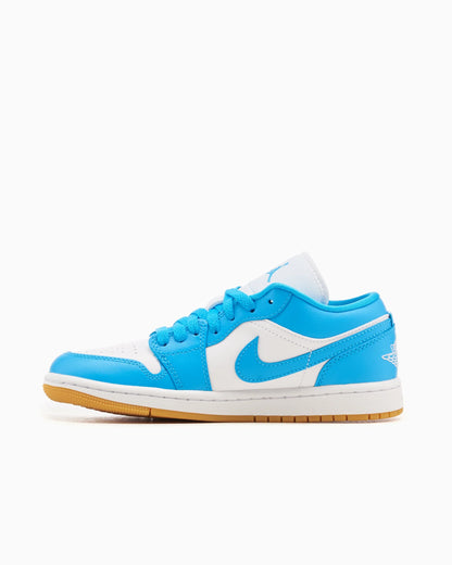Air Jordan 1 Low Femme Blanc Gum Brun clair Bleu poudré foncé