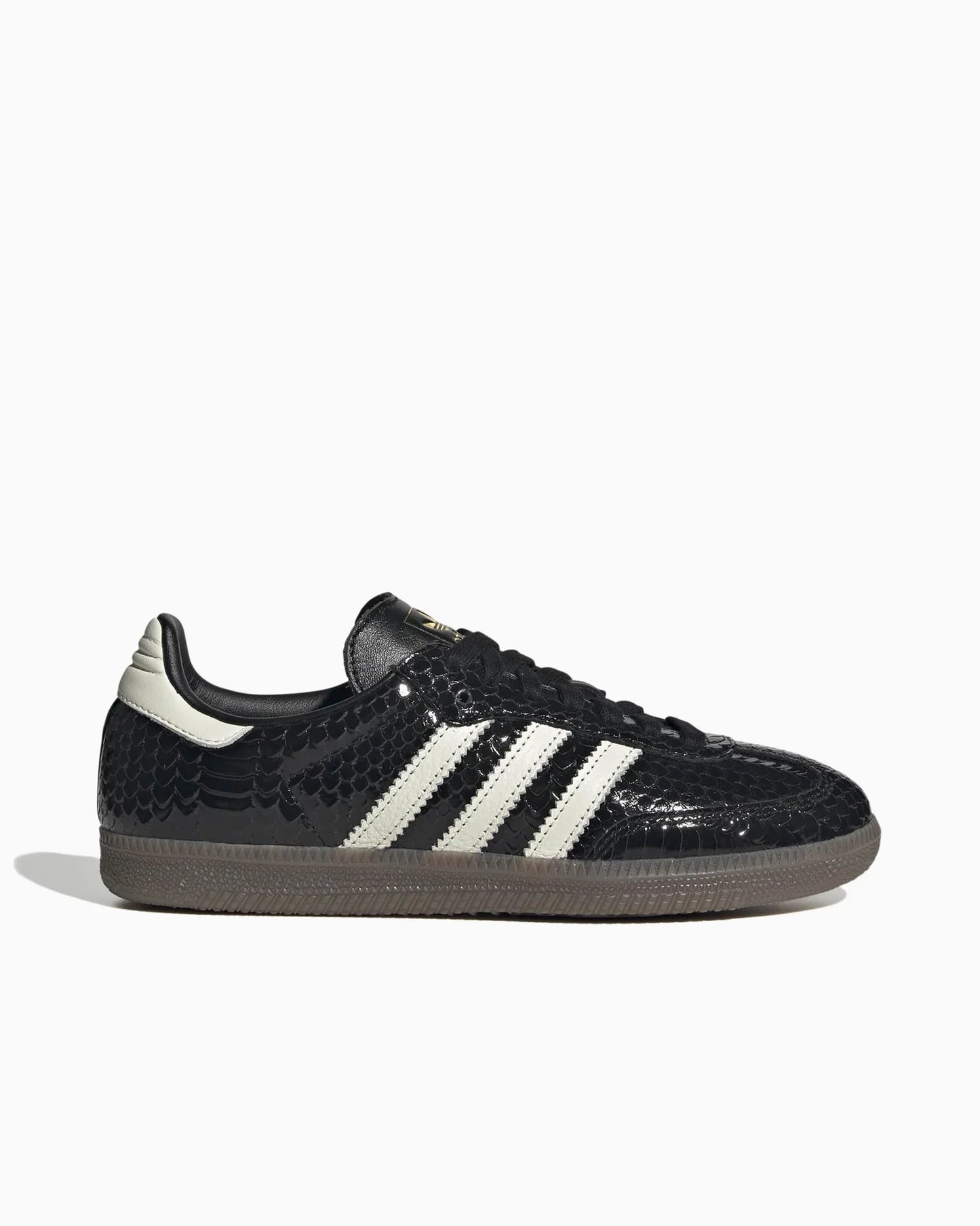adidas Samba en cuir verni à motif peau de serpent Noir / Blanc cassé (Femme)