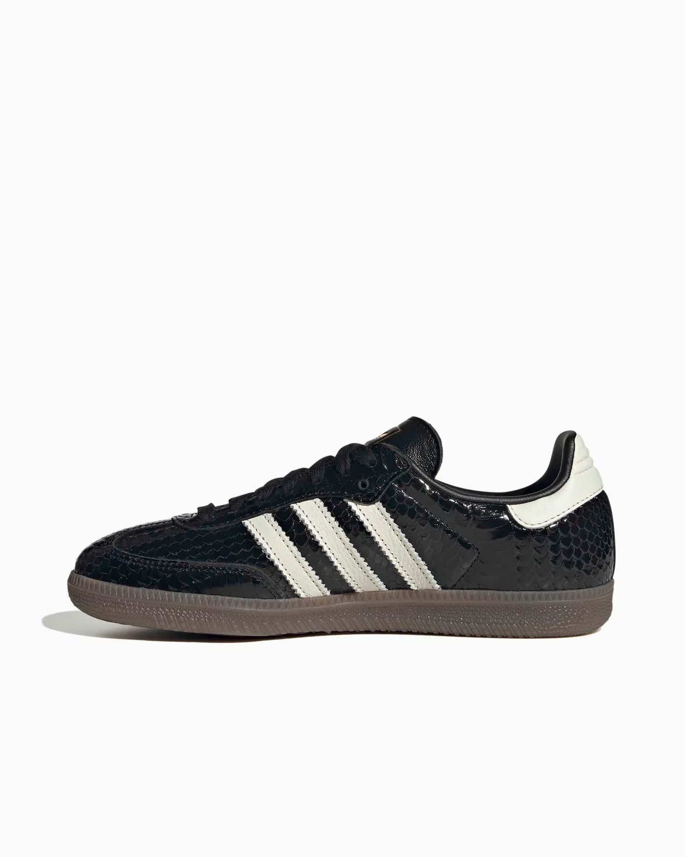 adidas Samba en cuir verni à motif peau de serpent Noir / Blanc cassé (Femme)