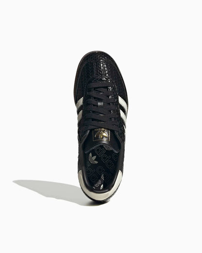 adidas Samba en cuir verni à motif peau de serpent Noir / Blanc cassé (Femme)