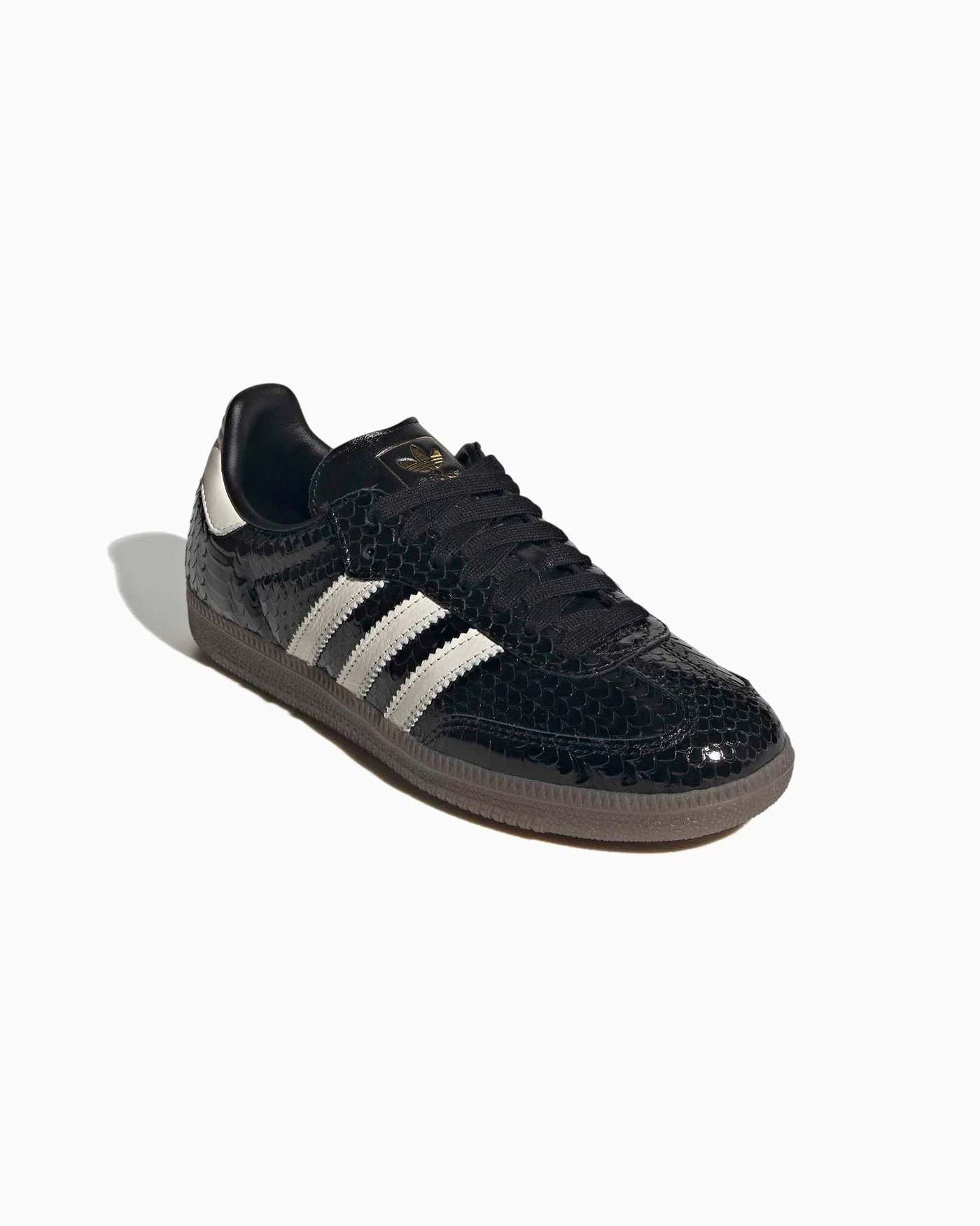 adidas Samba en cuir verni à motif peau de serpent Noir / Blanc cassé (Femme)
