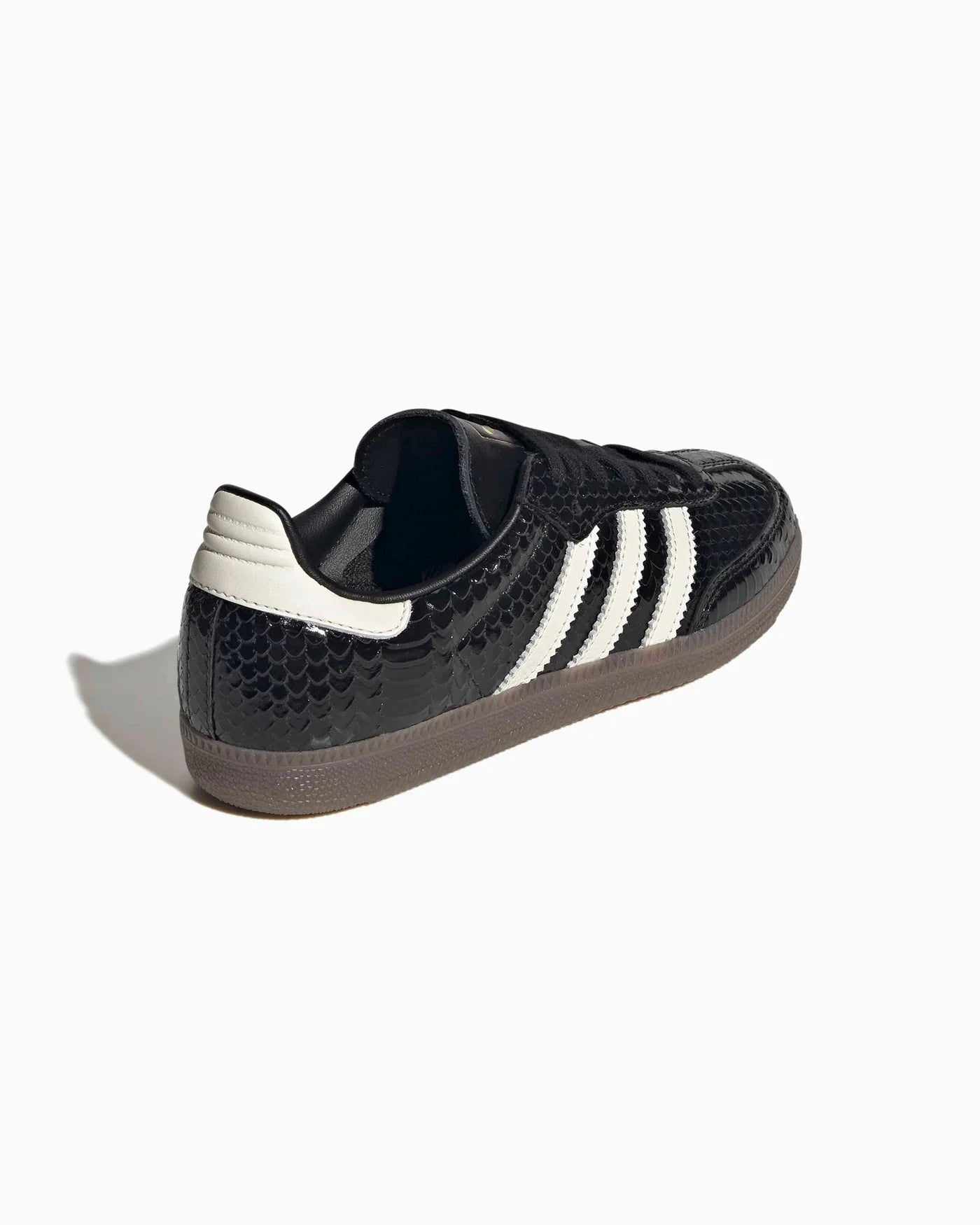 adidas Samba en cuir verni à motif peau de serpent Noir / Blanc cassé (Femme)