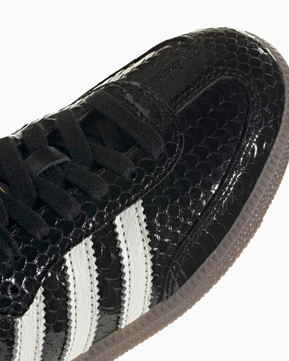 adidas Samba en cuir verni à motif peau de serpent Noir / Blanc cassé (Femme)