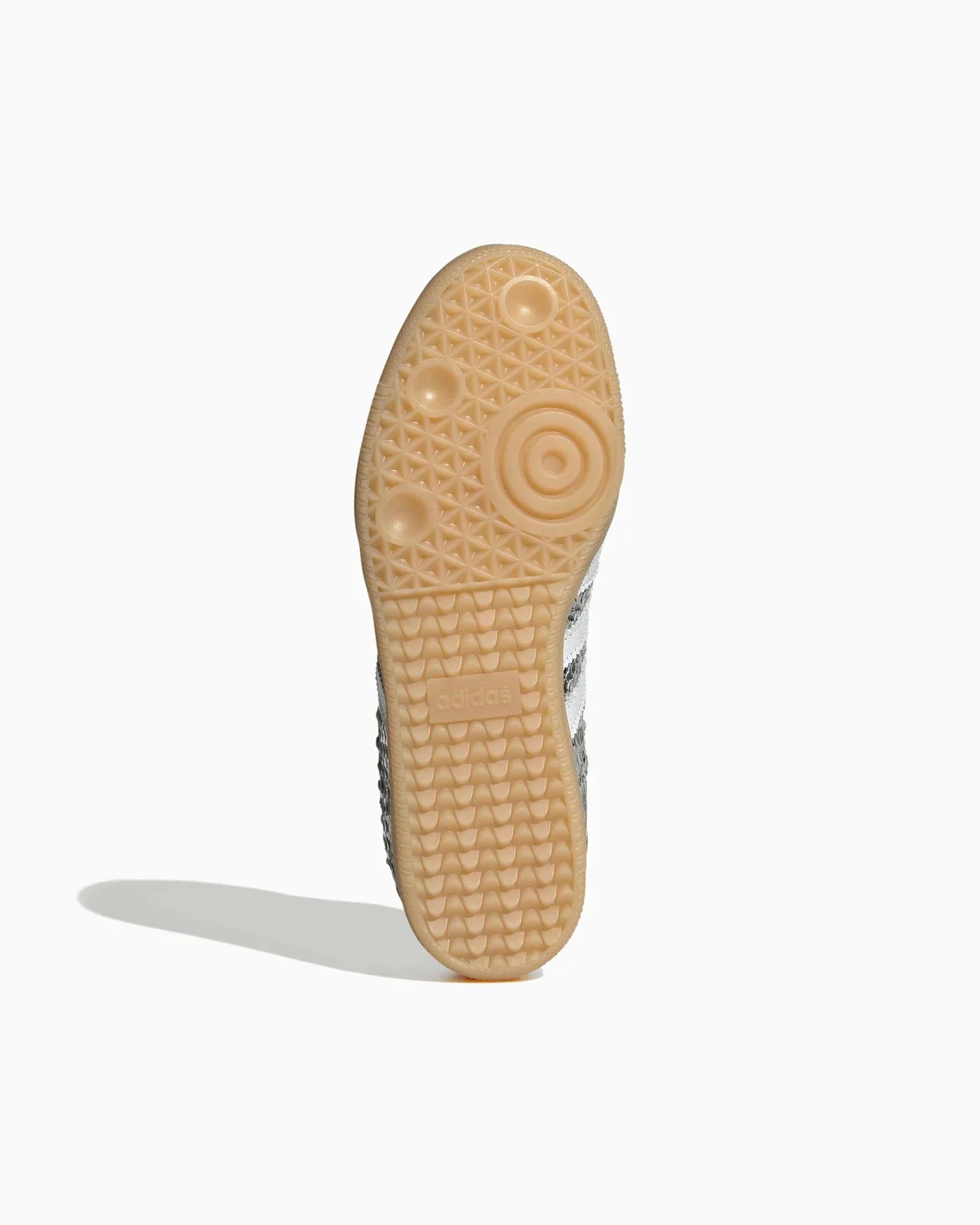 adidas Samba en cuir patent peau de serpent argent métallisé (Femme)