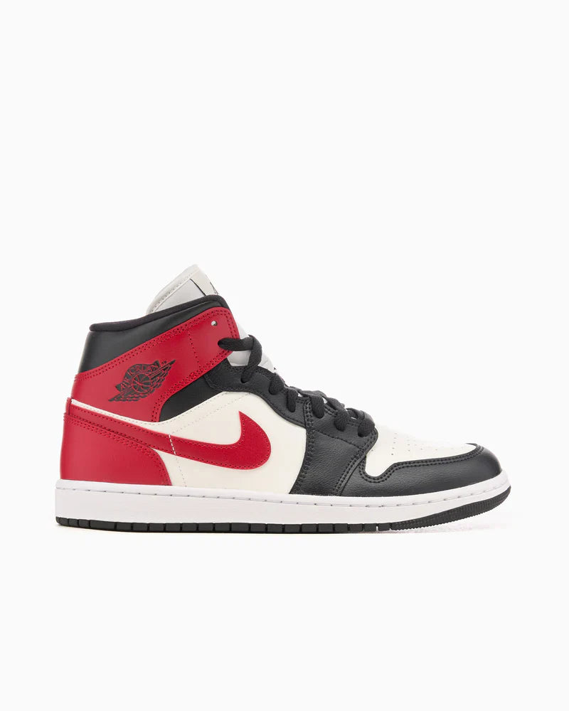 Jordan 1 Mid Rouge Gym Off Noir (Femme)