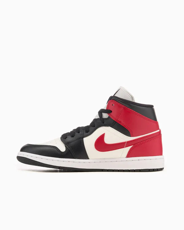 Jordan 1 Mid Rouge Gym Off Noir (Femme)