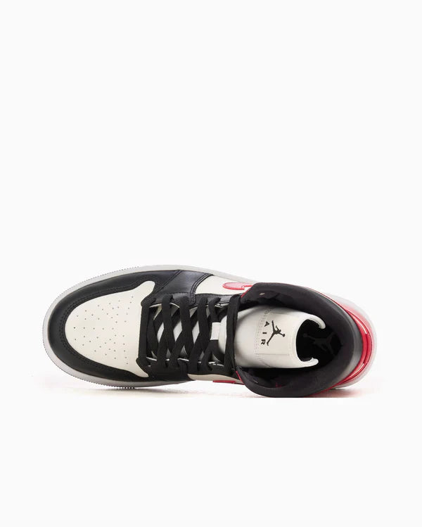Jordan 1 Mid Rouge Gym Off Noir (Femme)