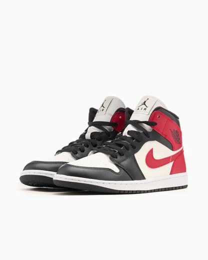 Jordan 1 Mid Rouge Gym Off Noir (Femme)