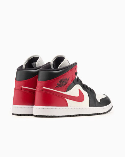 Jordan 1 Mid Rouge Gym Off Noir (Femme)