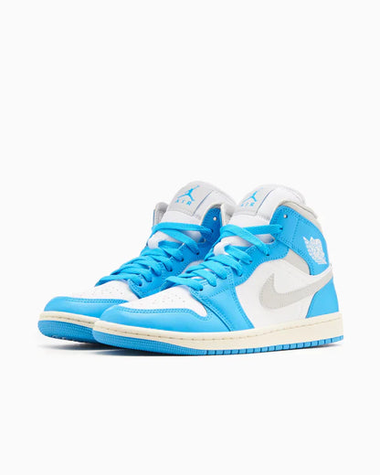 Jordan 1 Mid Bleu poudré foncé Blanc Sail Gris neutre (Femme)
