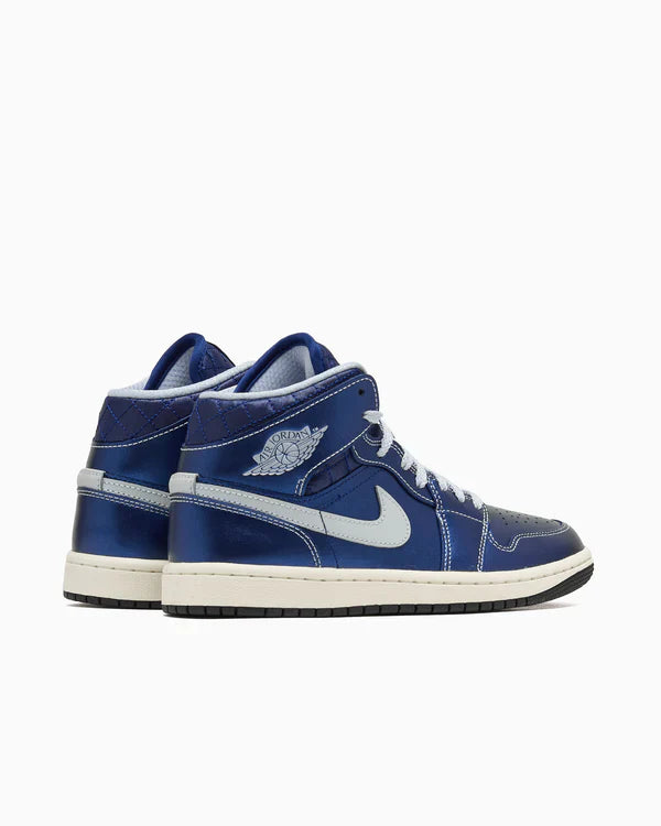 Jordan 1 Mid SE bleu métallisé matelassé (Femmes)