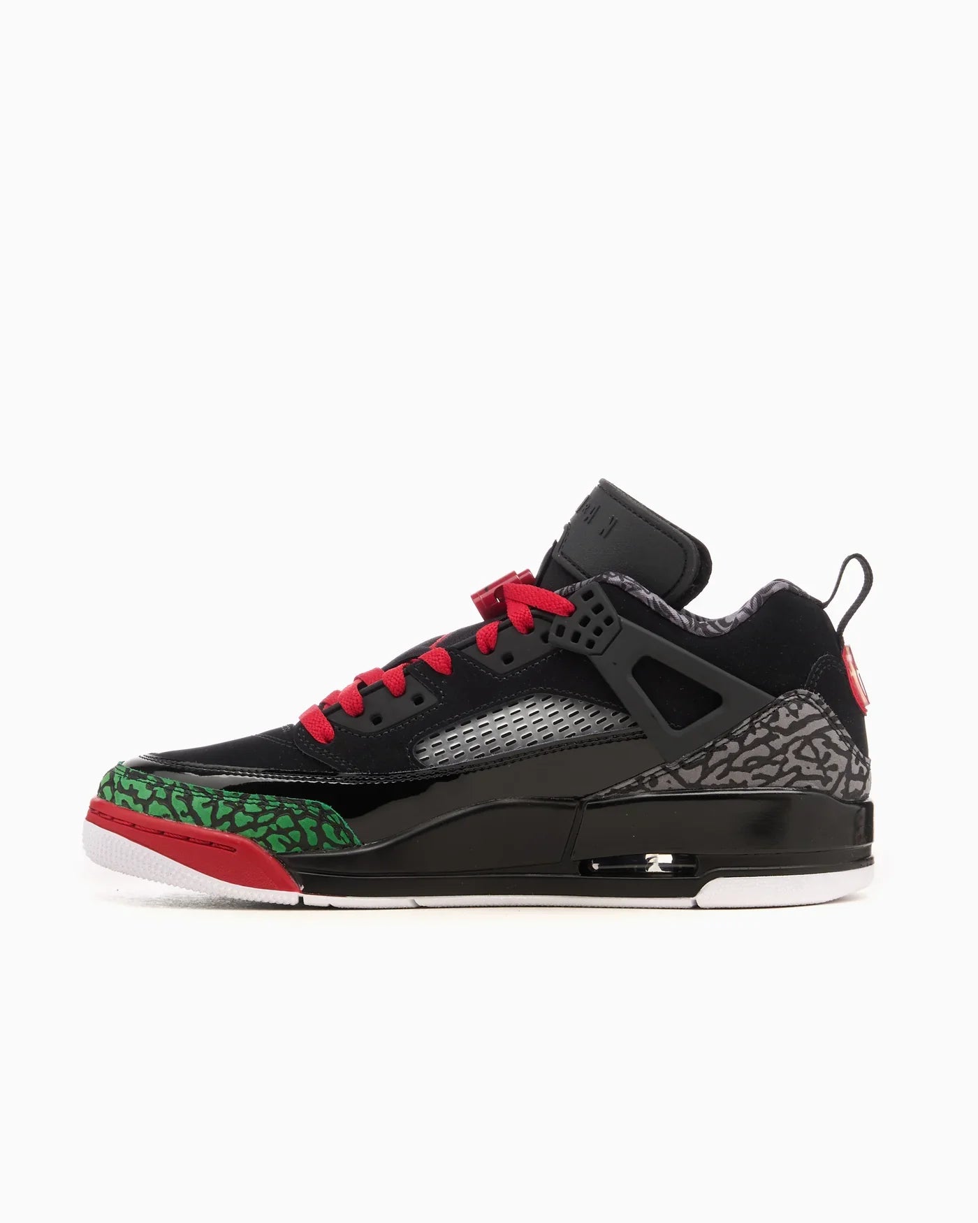 Jordan Spizike Low Noir Vert Classique Blanc Rouge Varsité