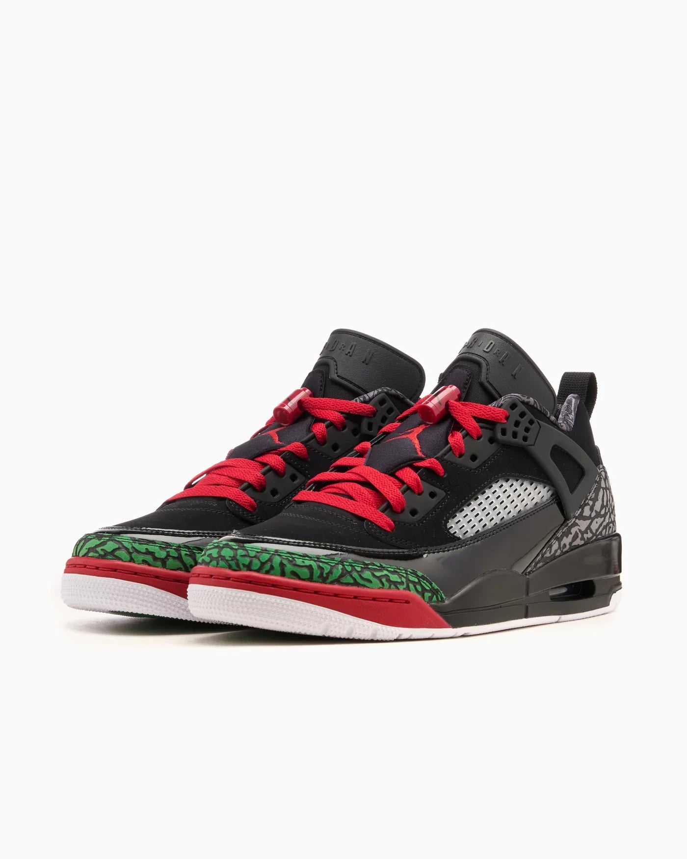 Jordan Spizike Low Noir Vert Classique Blanc Rouge Varsité