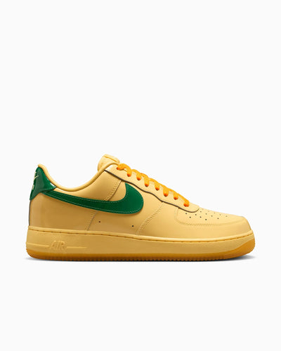 Nike Air Force 1 Low en cuir verni Topaze doré et vert sapin