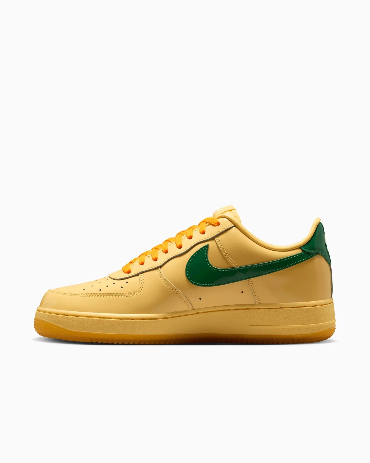 Nike Air Force 1 Low en cuir verni Topaze doré et vert sapin