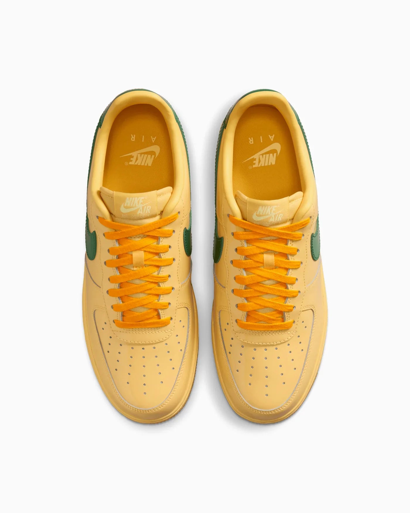 Nike Air Force 1 Low en cuir verni Topaze doré et vert sapin