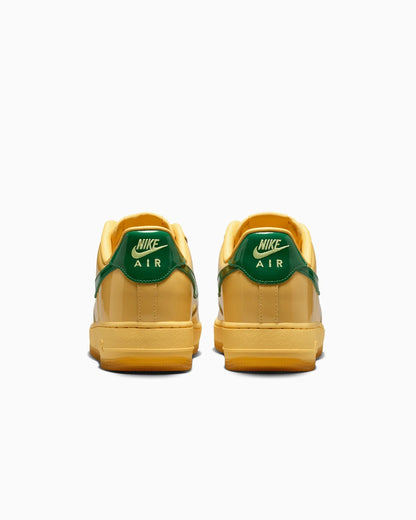 Nike Air Force 1 Low en cuir verni Topaze doré et vert sapin