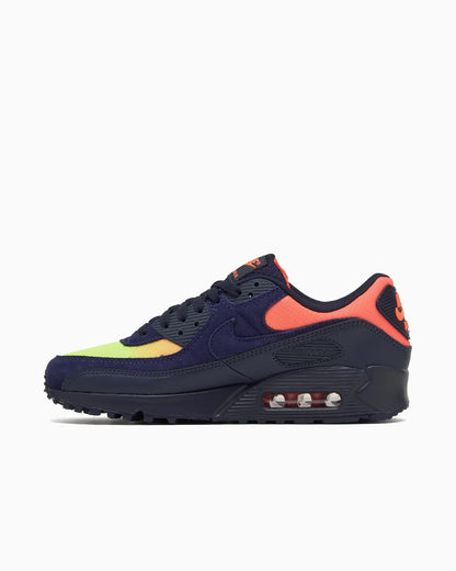 Nike Air Max 90 Bleu noirci Citron Venin Hyper Crimson dégradé