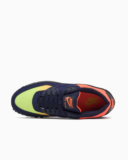 Nike Air Max 90 Bleu noirci Citron Venin Hyper Crimson dégradé