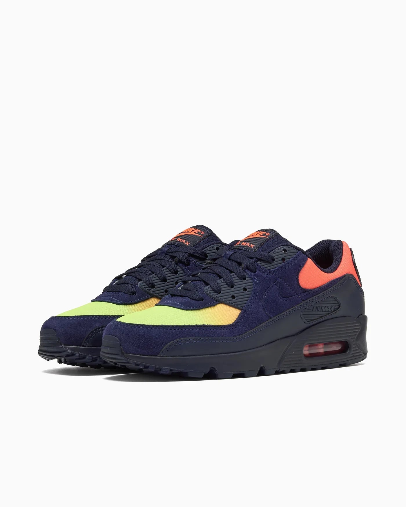 Nike Air Max 90 Bleu noirci Citron Venin Hyper Crimson dégradé
