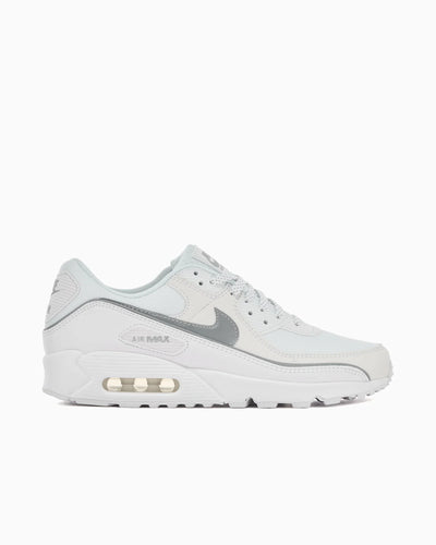 Nike Air Max 90 Premium Blanc et Argent Métallique Réfléchissant