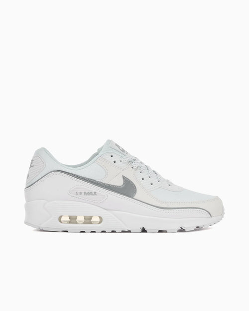 Nike Air Max 90 Premium Blanc et Argent Métallique Réfléchissant