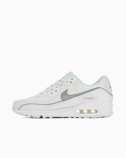 Nike Air Max 90 Premium Blanc et Argent Métallique Réfléchissant