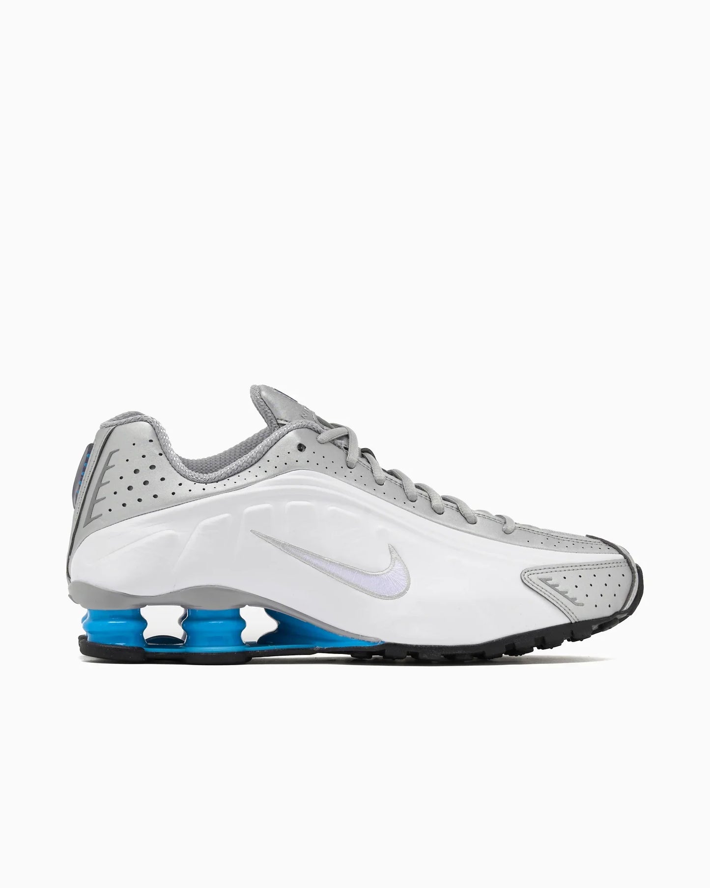 Nike Shox R4 Métallique Argent Blanc Bleu lagon