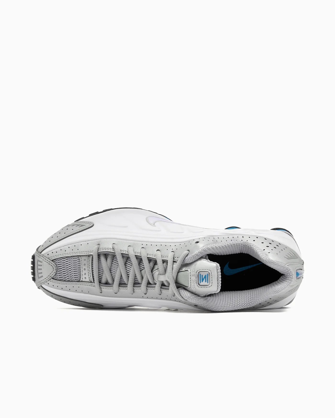 Nike Shox R4 Métallique Argent Blanc Bleu lagon