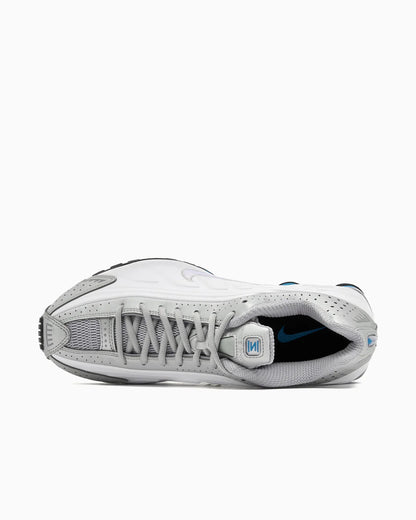 Nike Shox R4 Métallique Argent Blanc Bleu lagon