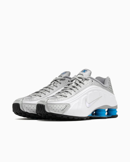 Nike Shox R4 Métallique Argent Blanc Bleu lagon