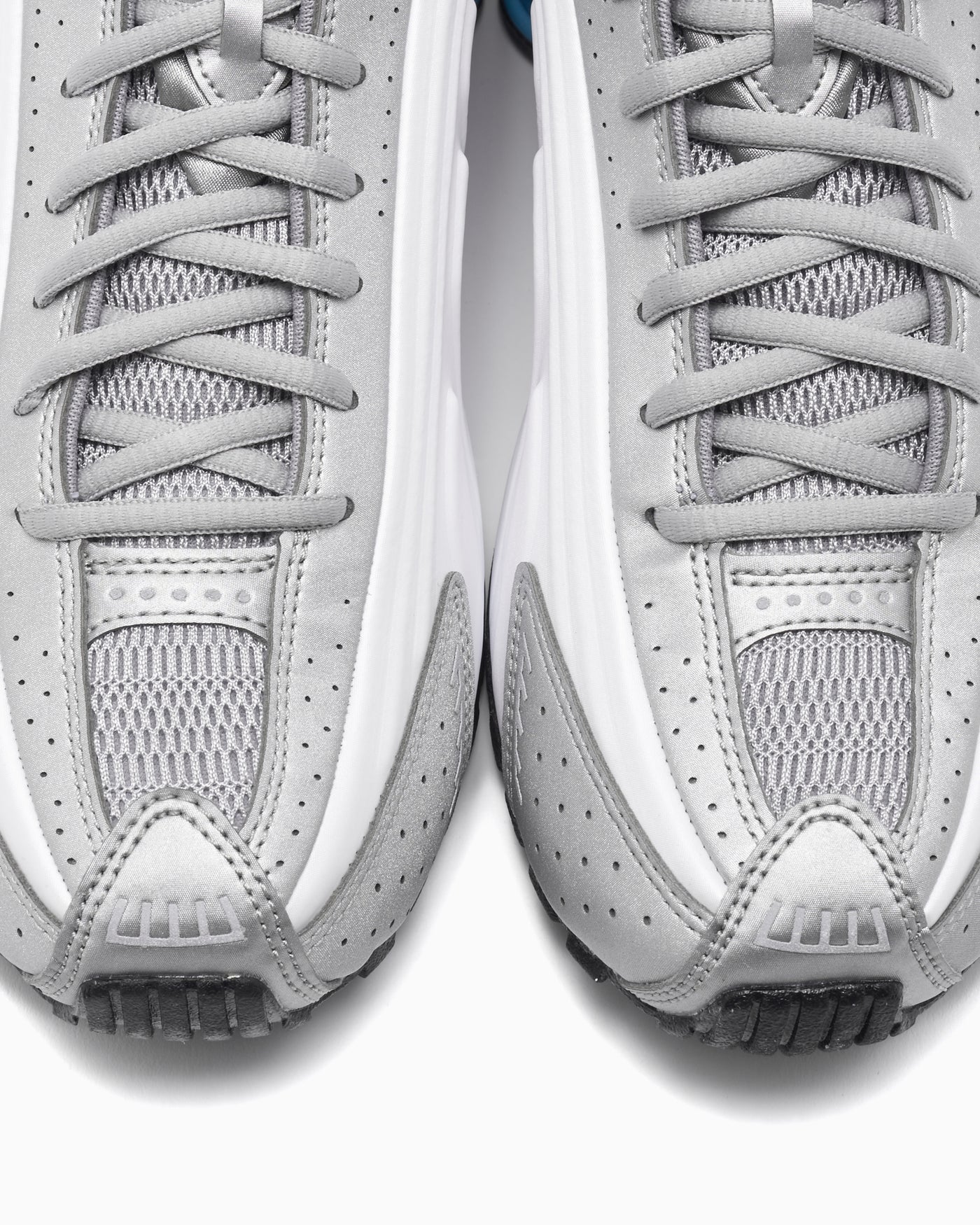 Nike Shox R4 Métallique Argent Blanc Bleu lagon