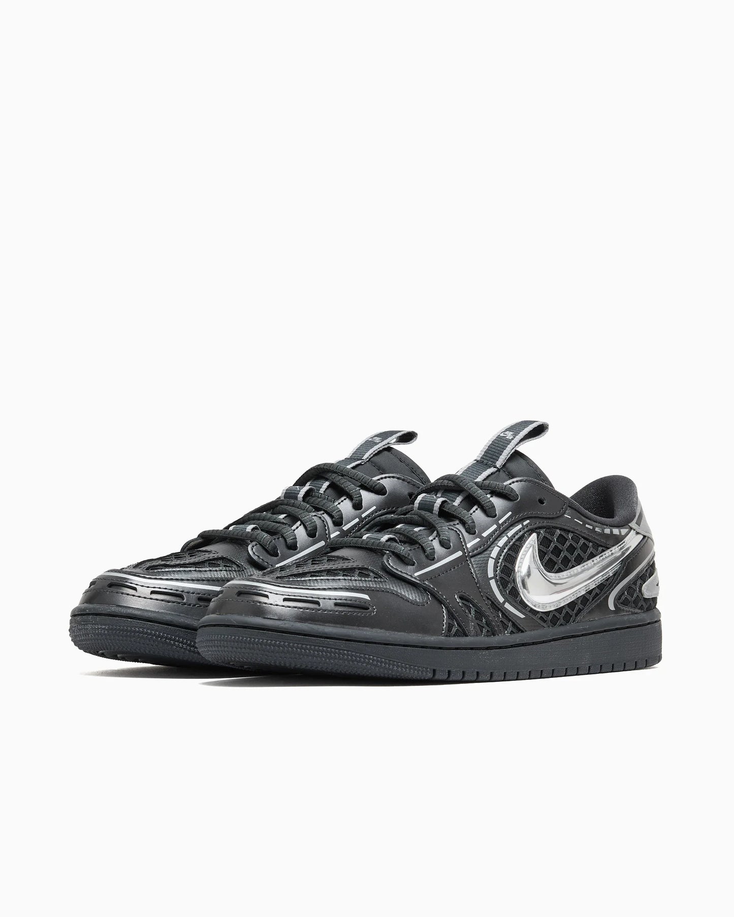 Air Jordan pour femmes 1 Low V3 Méthode de fabrication Noir métallisé argenté